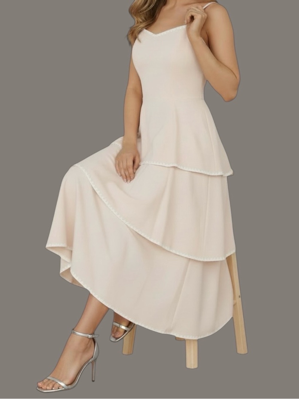 Baltic Born Odette Maxi Dress Cream Tiered Sleeveless Cottagecore Size: XL Boho